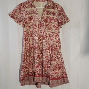 By Anthropology Cottagecore floral midi dress size Med. tiered hem.